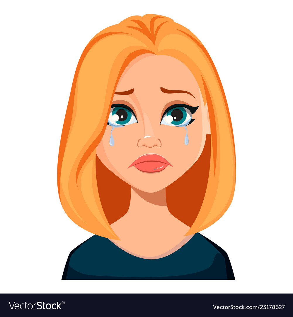 Face expression of woman with blond hair Vector Image