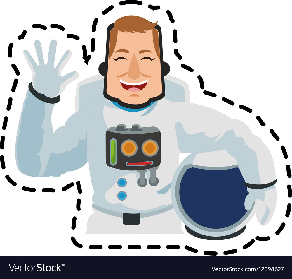 Isolated astronaut cartoon design Royalty Free Vector Image