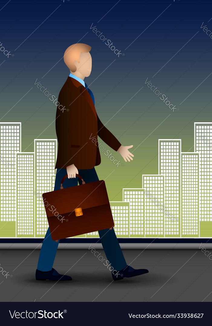 Man in jacket businessman with briefcase his Vector Image