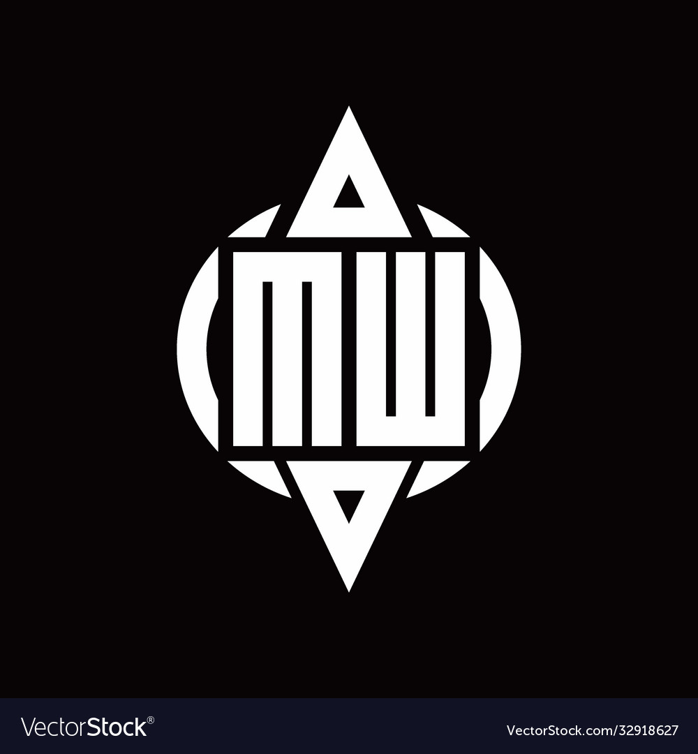 Mw logo with circle rounded combine triangle top