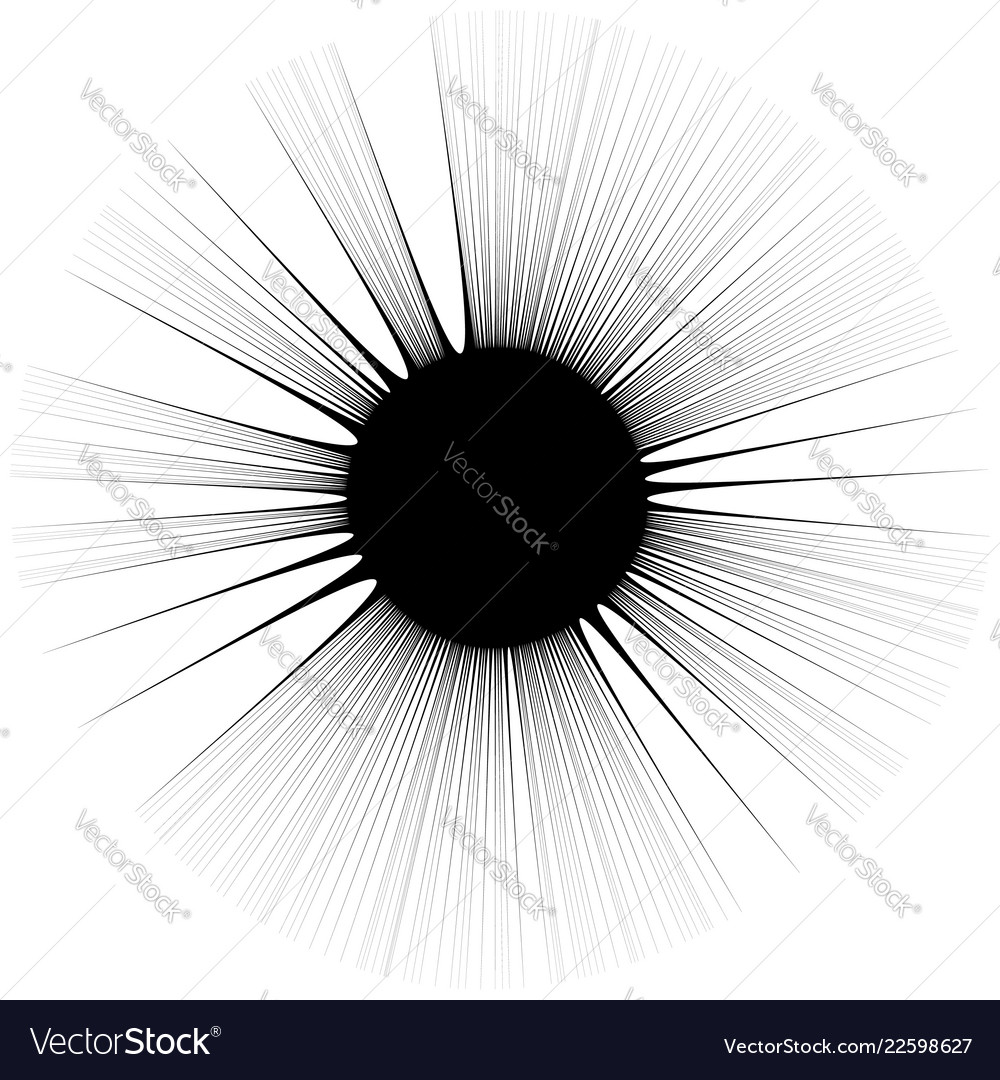 Radial lines rays with distortion abstract vector image Radial lines rays with distortion abstract