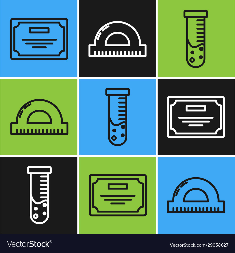 Set line certificate template test tube and flask