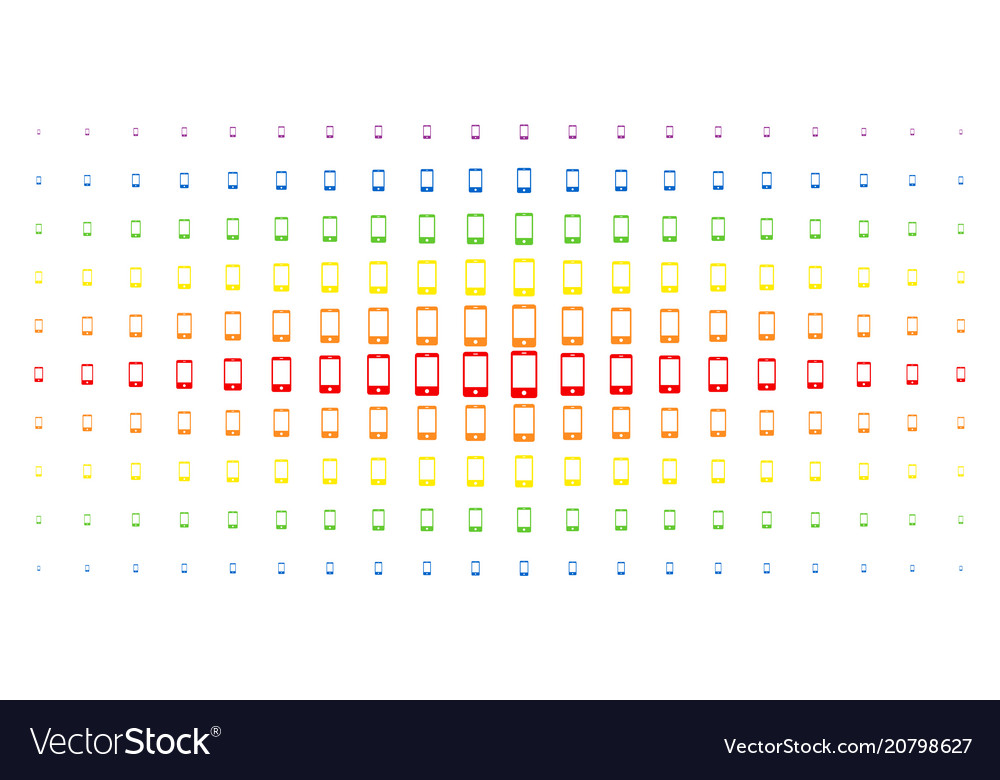 Smartphone spectrum halftone pattern Vector Image Smartphone spectrum halftone pattern