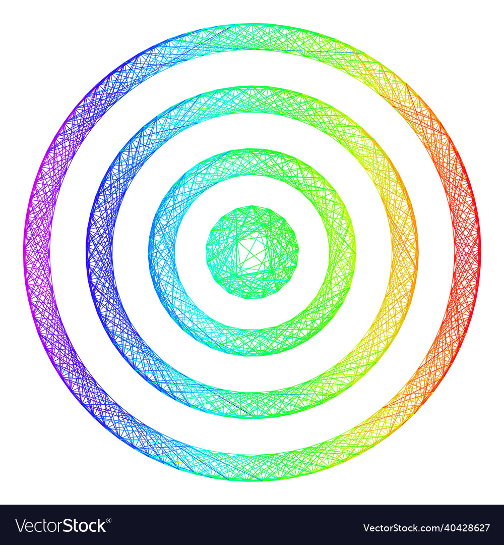 Spectrum hatched concentric circles vector image Spectrum hatched concentric circles