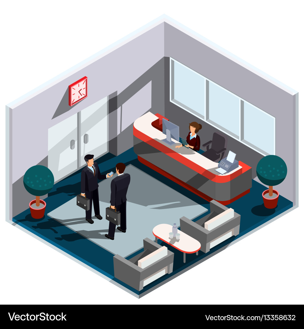 3d isometric interior Royalty Free Vector Image
