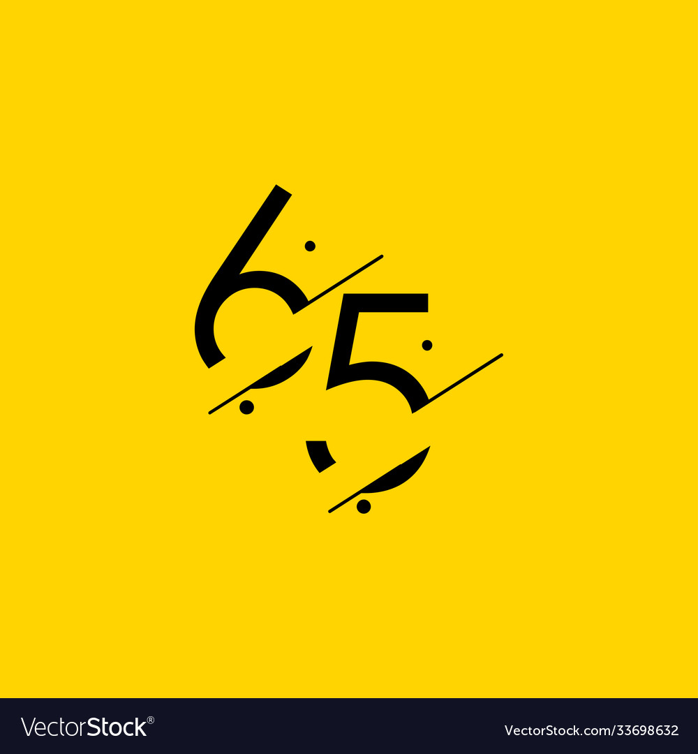 65 years anniversary celebration elegant number Vector Image