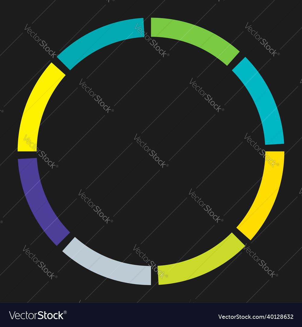 8 part section segmented circle abstract dashed Vector Image 8 part section segmented circle abstract dashed