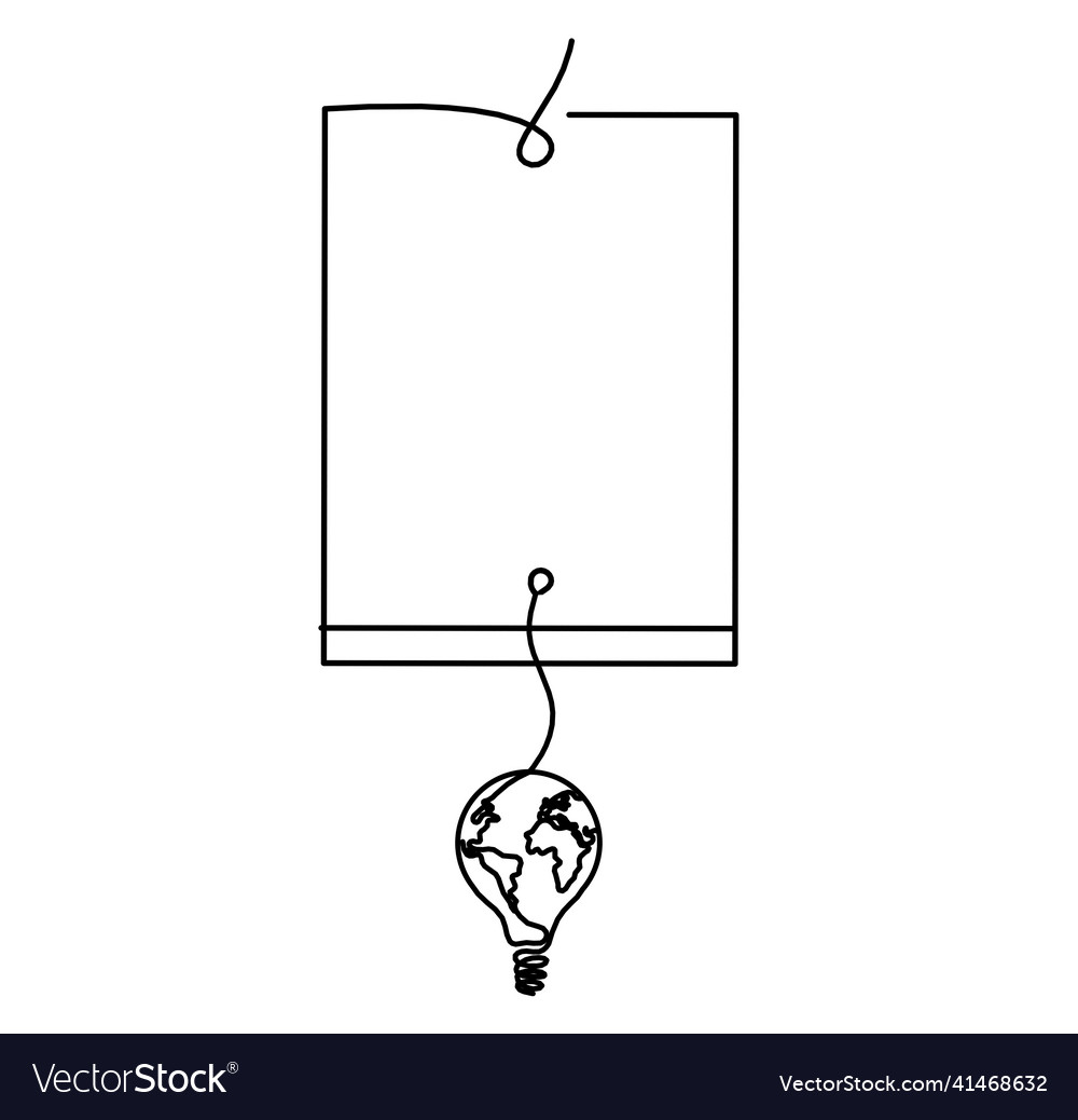 Abstract paperwith globe lightbulb as line vector image Abstract paperwith globe lightbulb as line