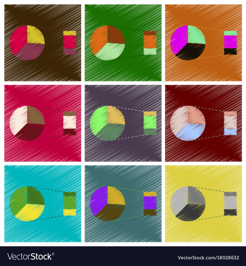 Assembly flat shading style icons pie chart