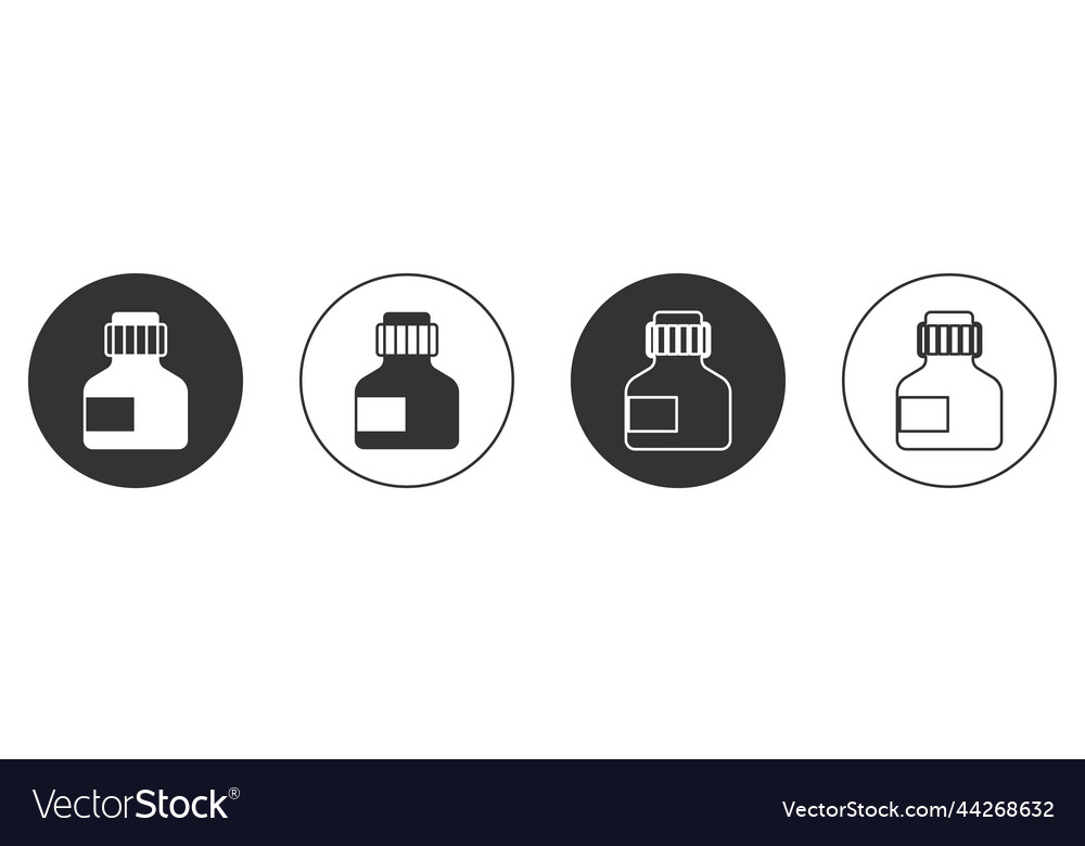 Black paint gouache jar dye icon isolated