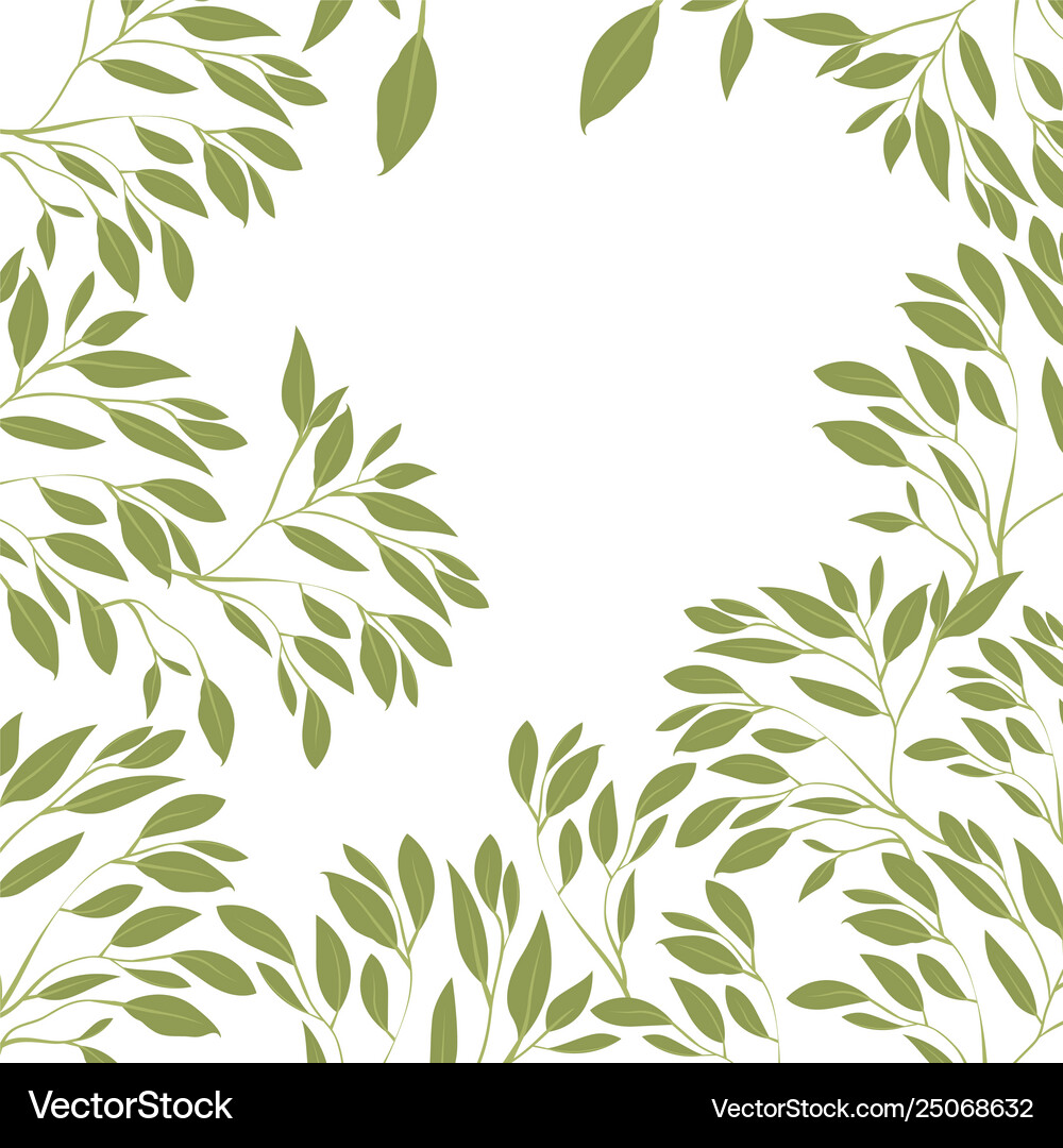 Branch with leafs ecology pattern Royalty Free Vector Image