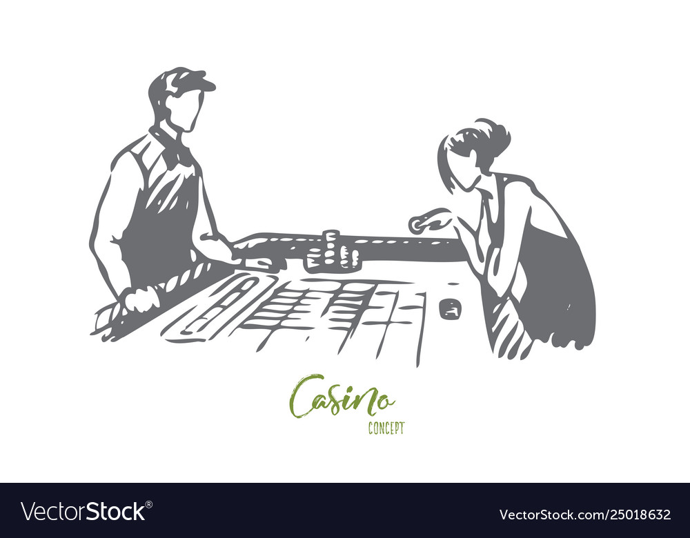 Casino woman game poker gamble concept