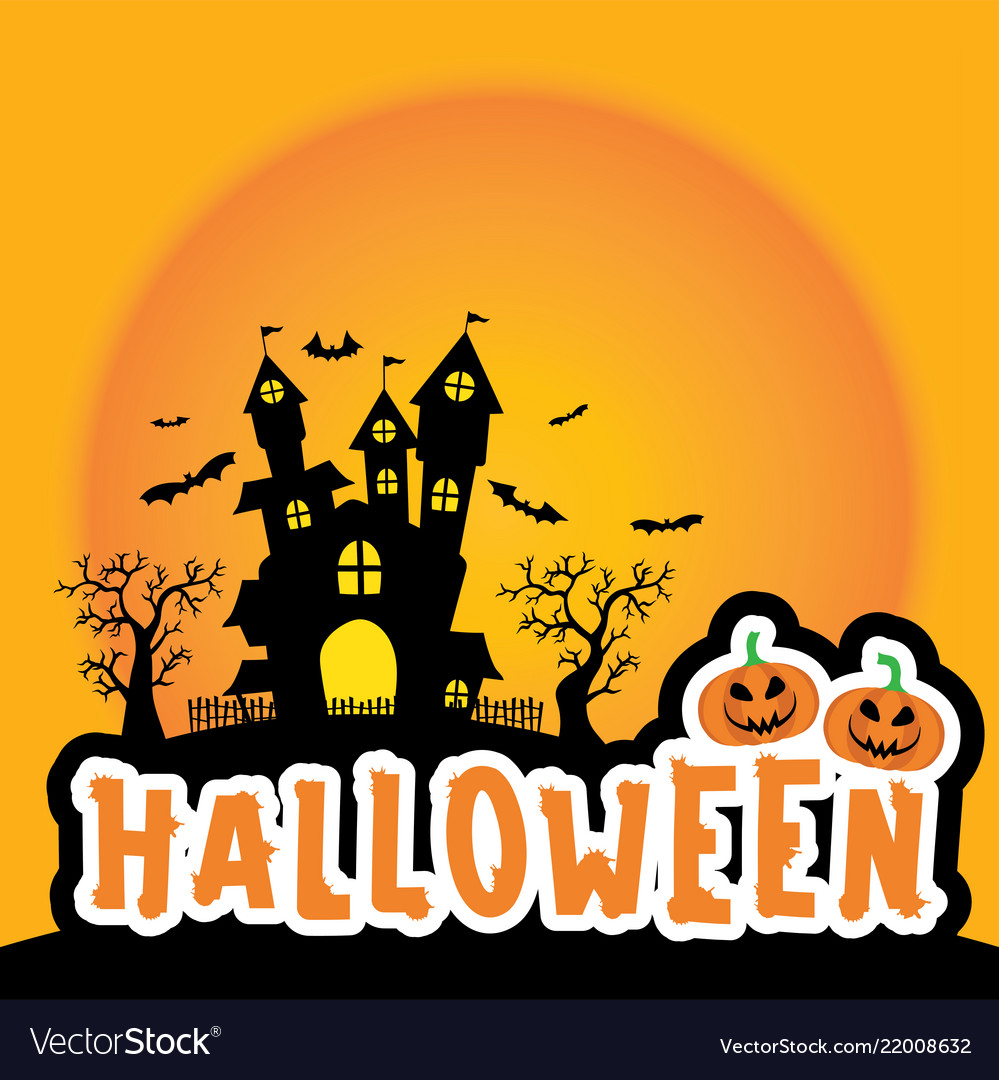 Niedliche Halloween Aufkleber Element Silhouette Schloss