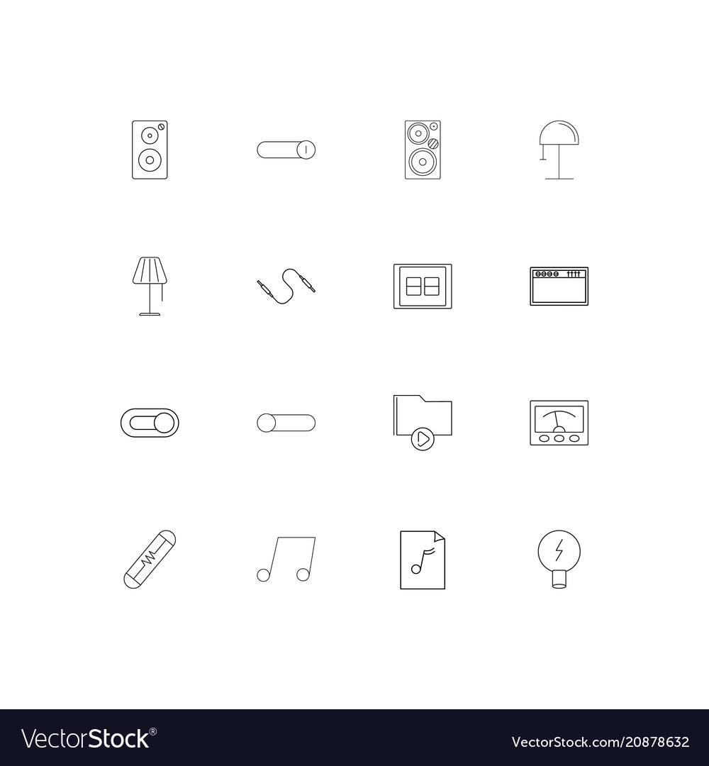 Electrical linear thin icons set outlined simple