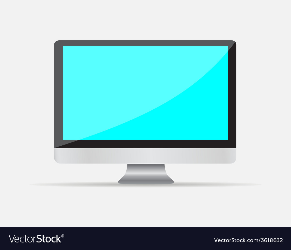 Empty Blue Computer Display