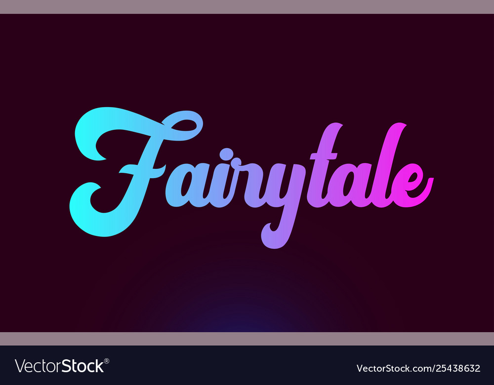 Fairytale pink word text logo icon design Vector Image