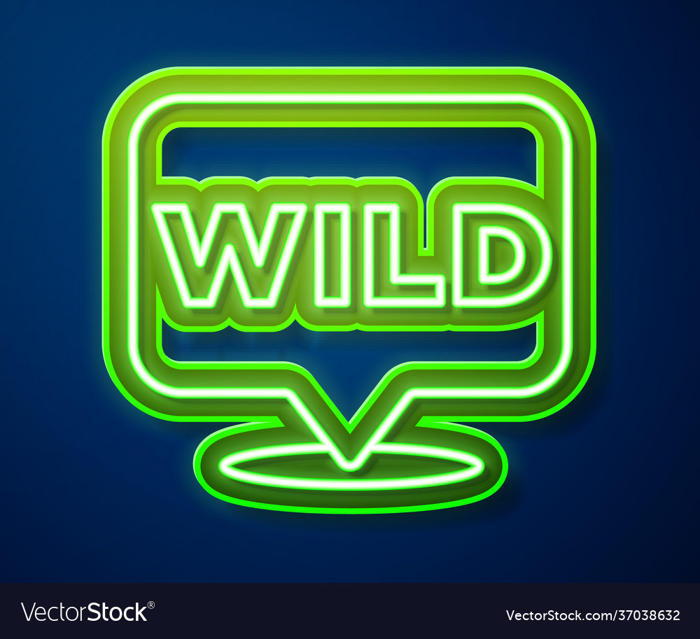 Glowing neon line pointer to wild west icon vector image Glowing neon line pointer to wild west icon