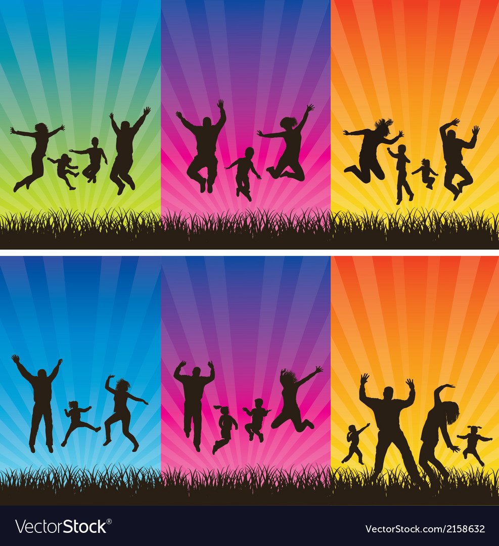 Happy Family Silhouette Hintergrundbilder