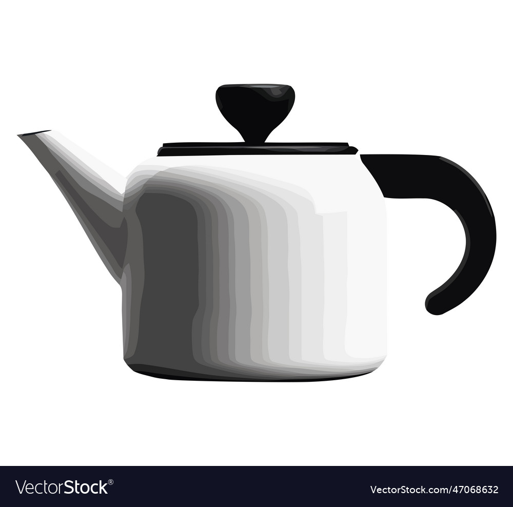 Hot tea poured from antique teapot handle Vector Image