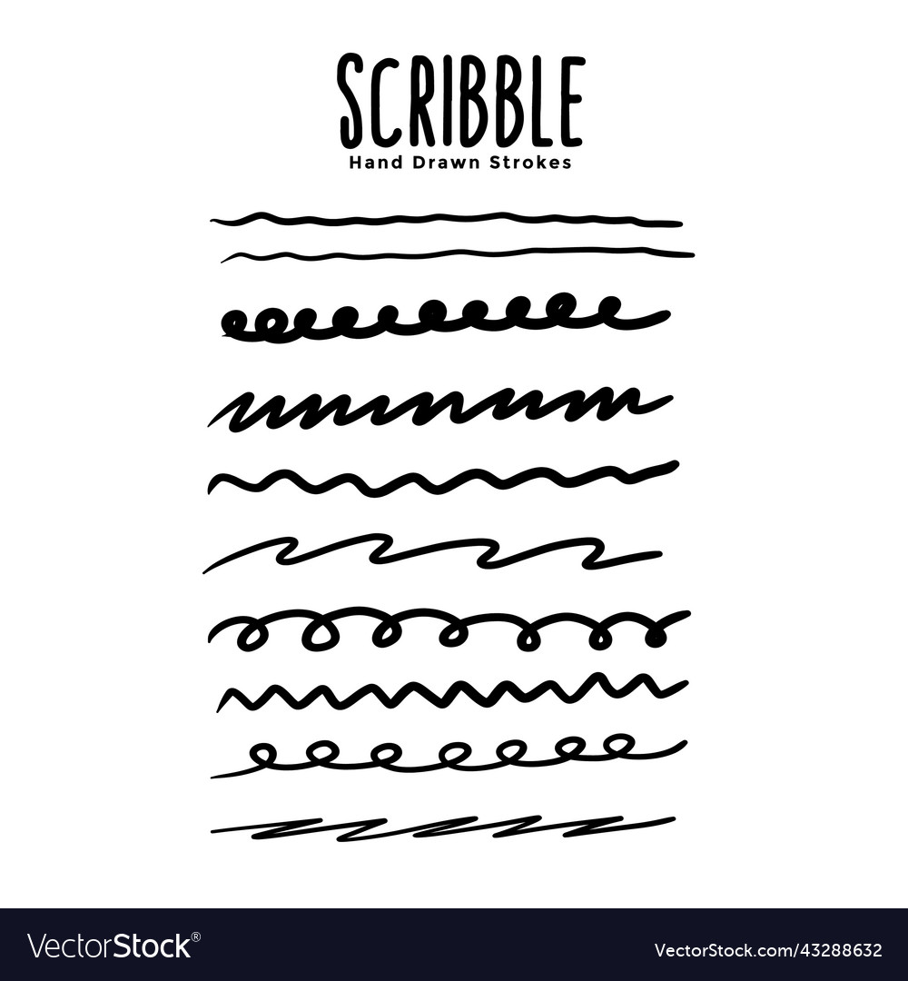 Irregular scribble line stroke borders set