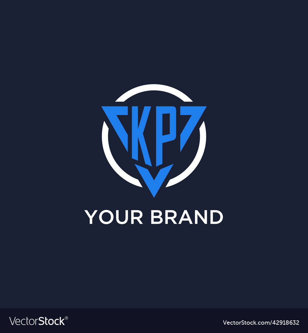 Kp monogram logo with triangle shape and circle Vector Image Kp monogram logo with triangle shape and circle