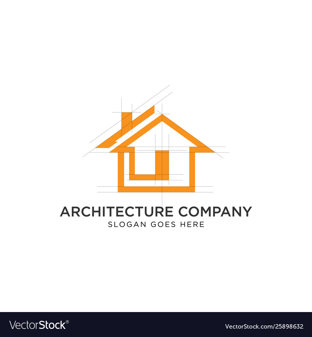 Modern Architecture Logo - Grid & Blueprint