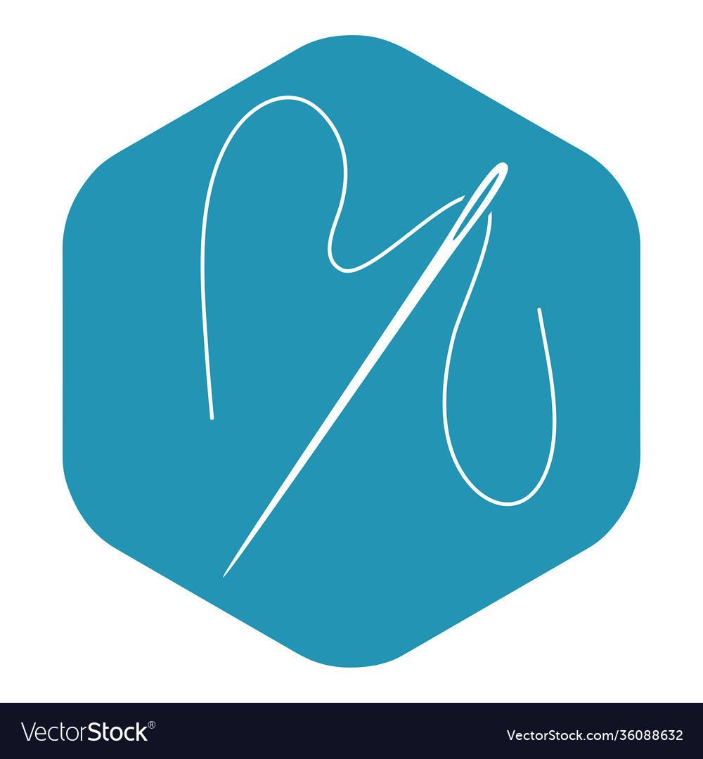 Needle and thread icon sewing and embroidery Vector Image