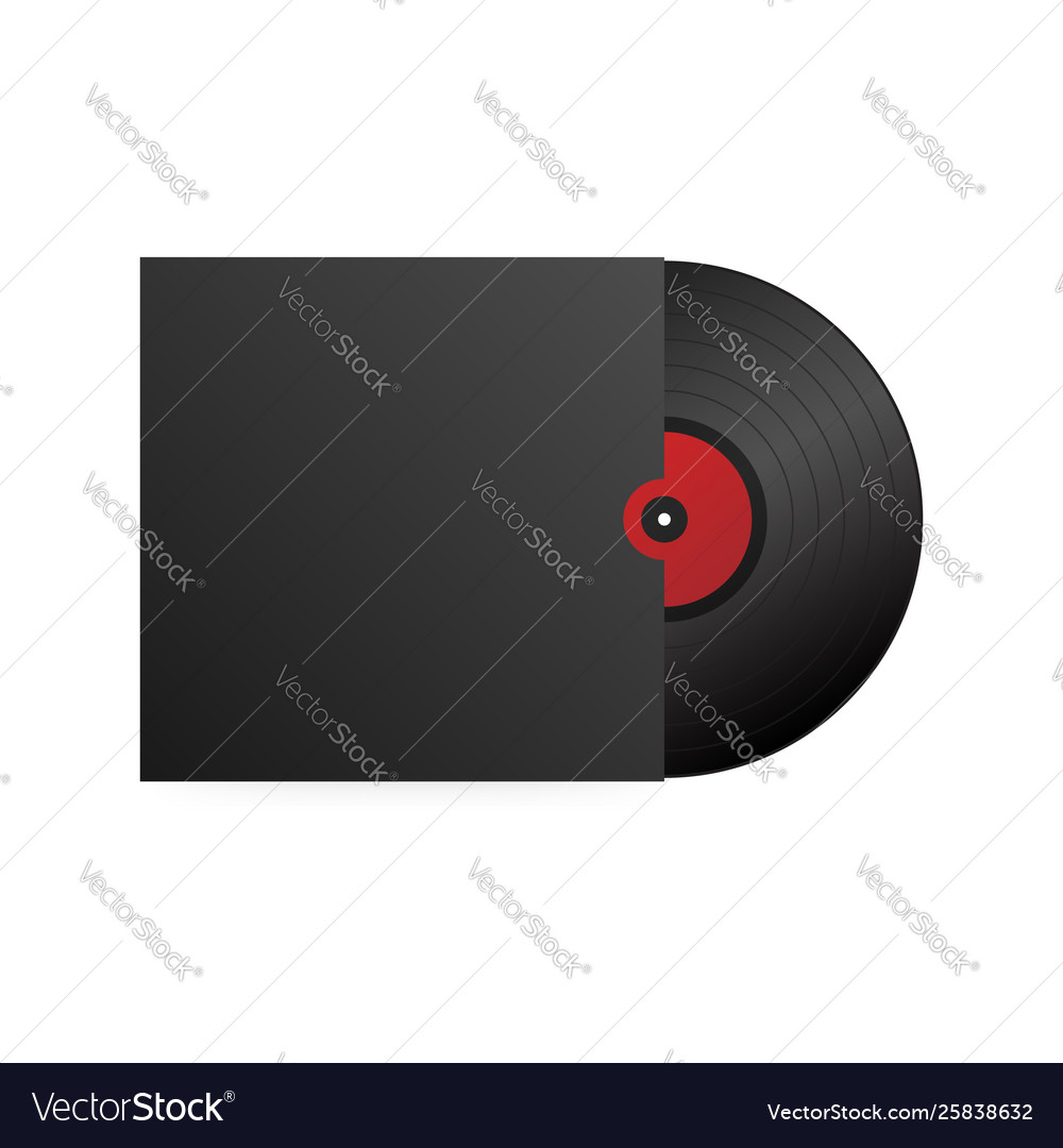 Realistische Vinylplatte mit Deckel
