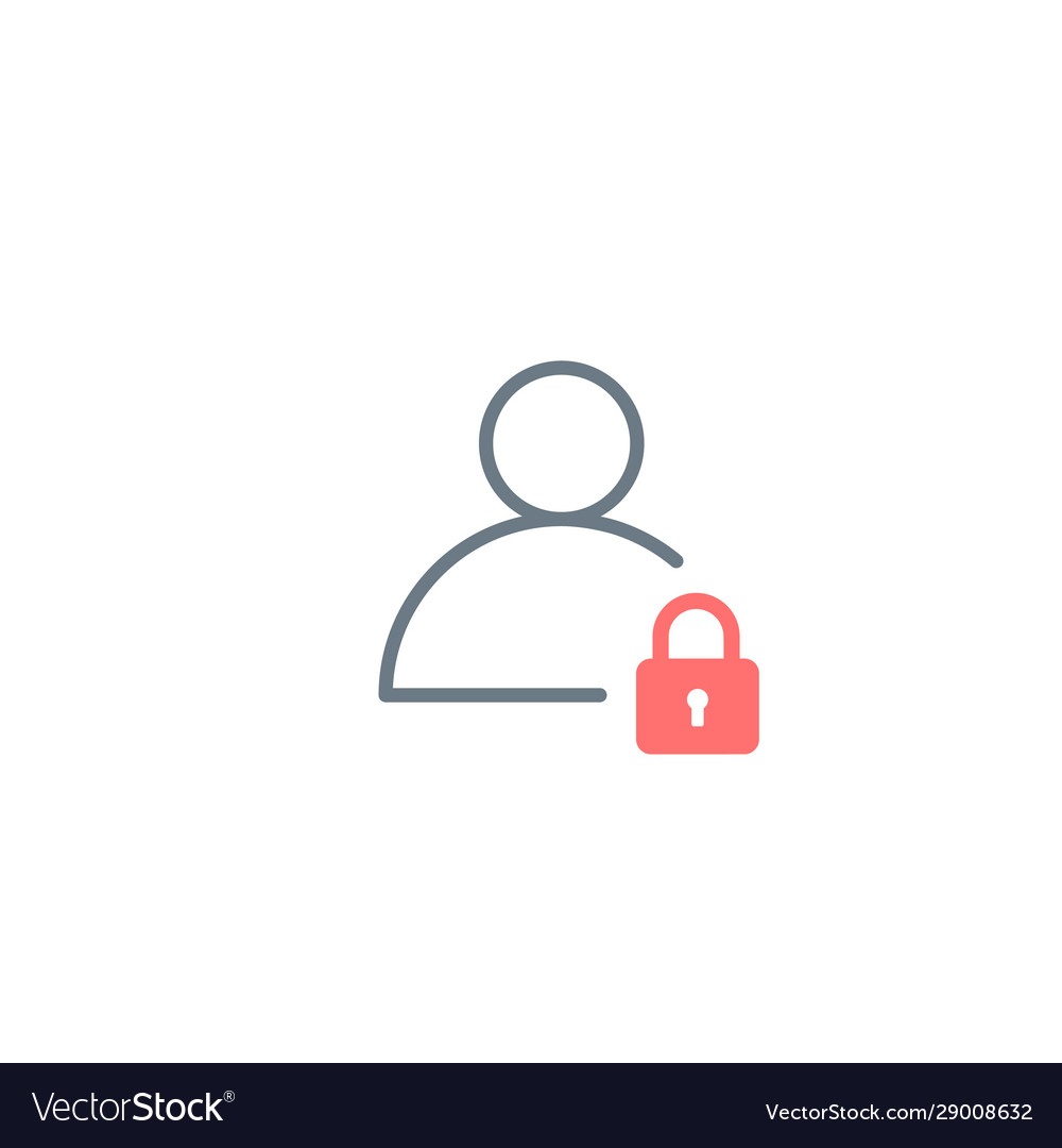 Safety security lock user linear icon password Vector Image Safety security lock user linear icon password