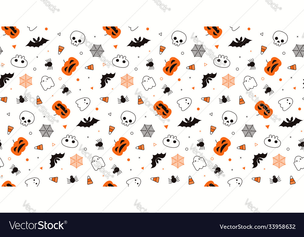 Seamless pattern with halloween elements vector image Seamless pattern with halloween elements