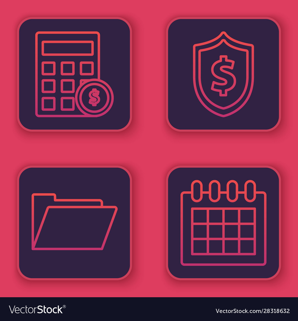 Set line calculator with dollar symbol document vector image Set line calculator with dollar symbol document