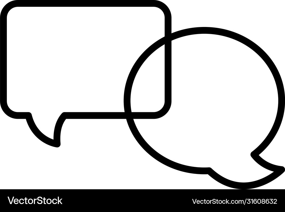 Square bubble and speech icon line style Vector Image