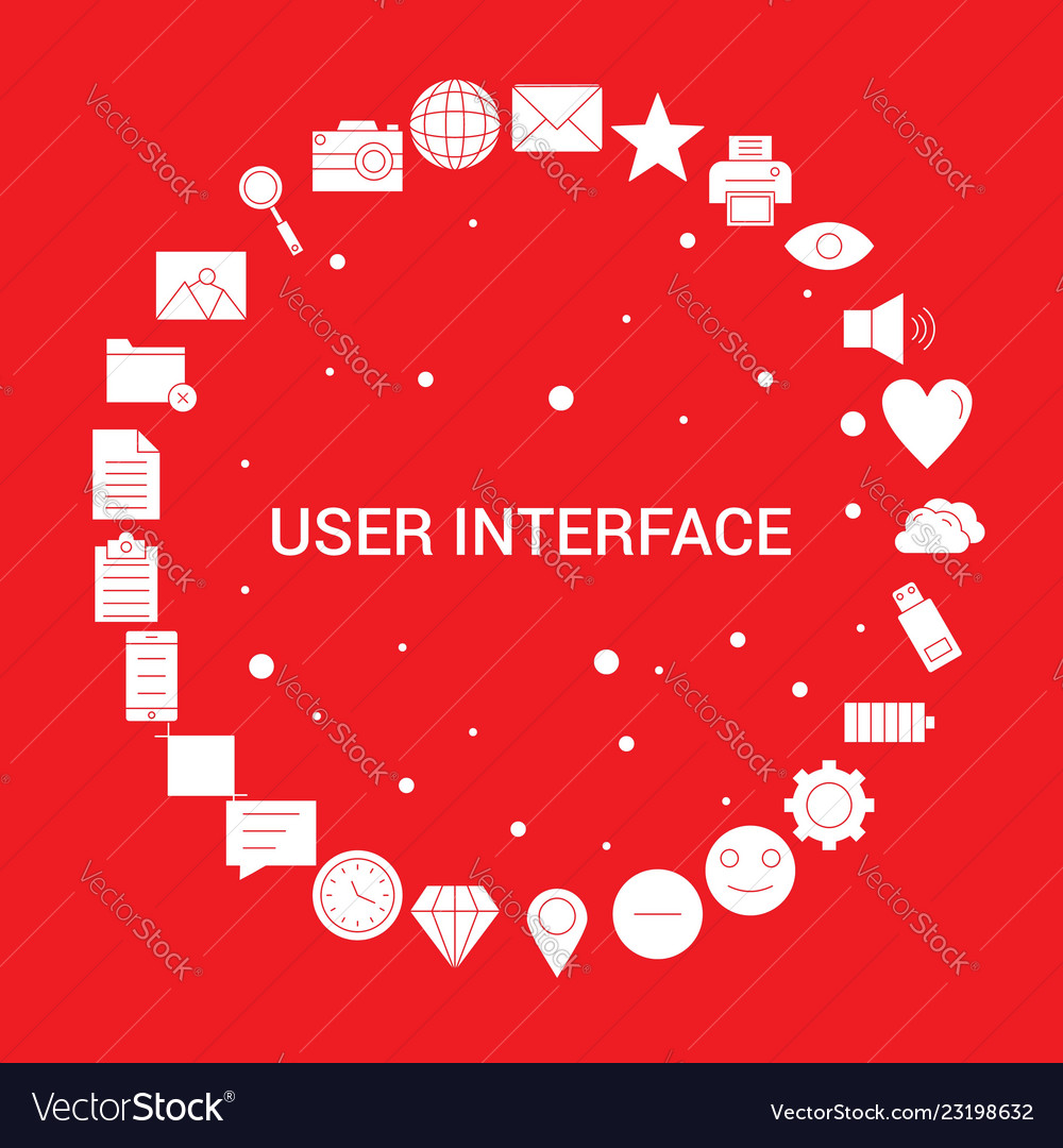 User interface icon set infographic template vector image User interface icon set infographic template
