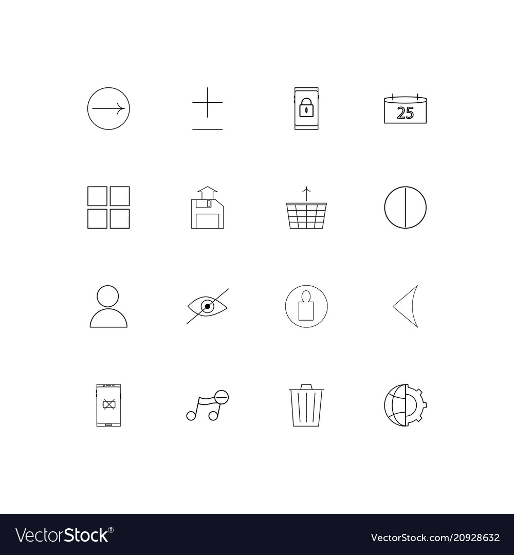 User interface linear thin icons set outlined