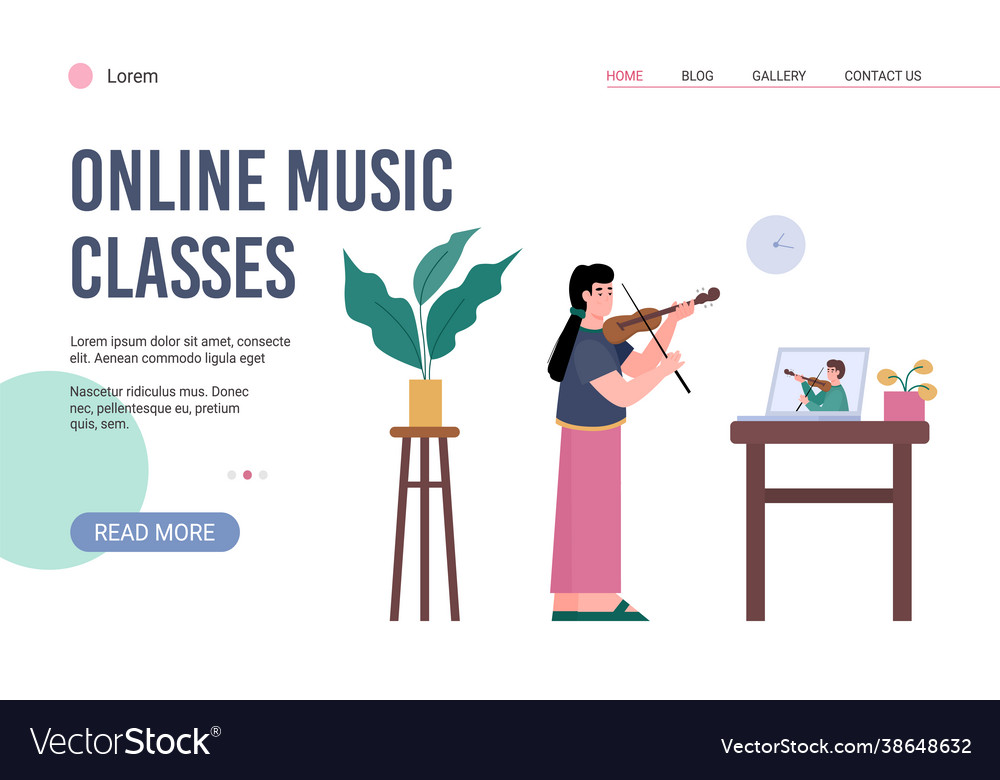 Web banner for learning or creating video online vector image Web banner for learning or creating video online