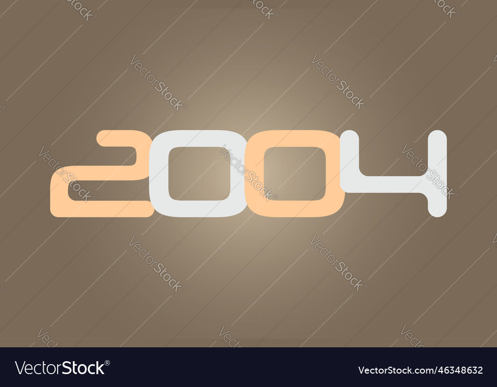 Year 2004 numeric typography text design vector image Year 2004 numeric typography text design