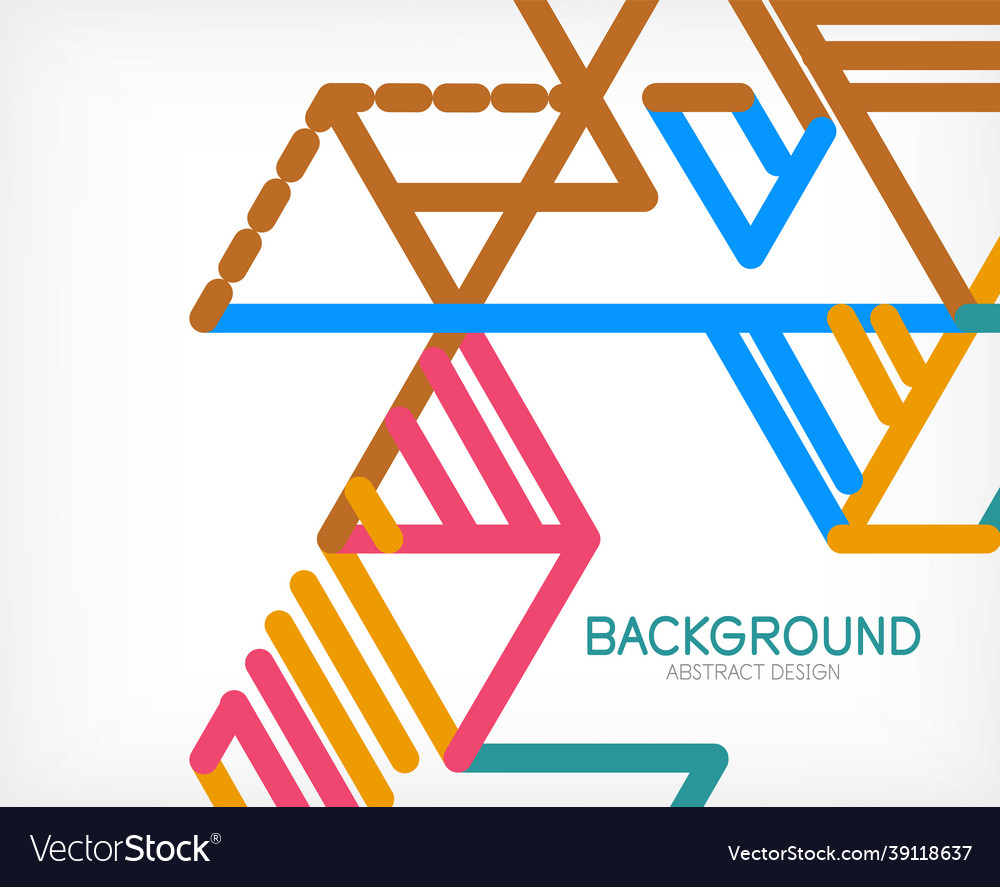 Abstract background color lines on white vector image Abstract background color lines on white