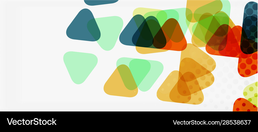 Banner With Multicolored Mosaic Triangle Geometric