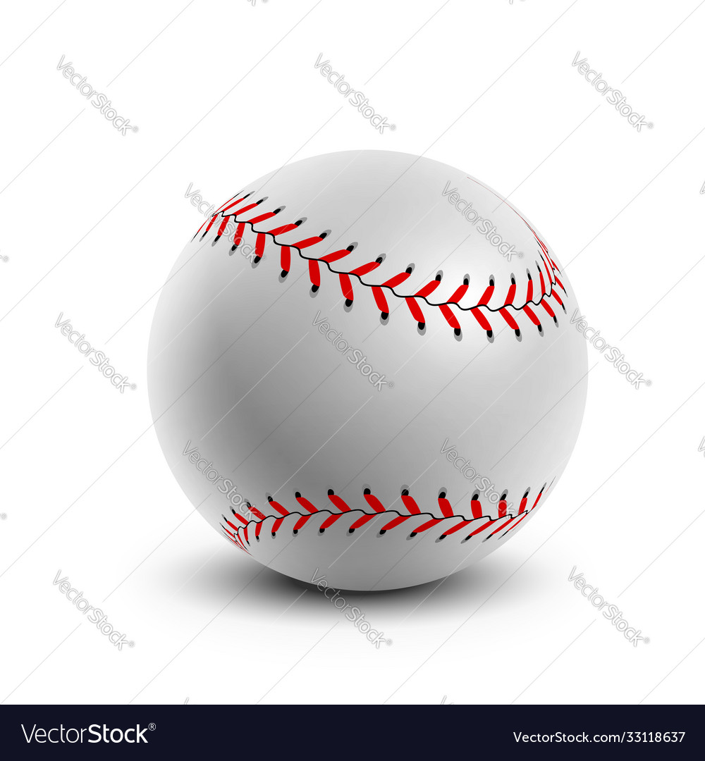 Baseball ball on white background Royalty Free Vector Image