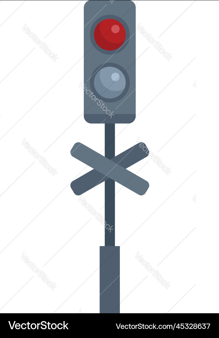 Caution control icon flat road train Royalty Free Vector