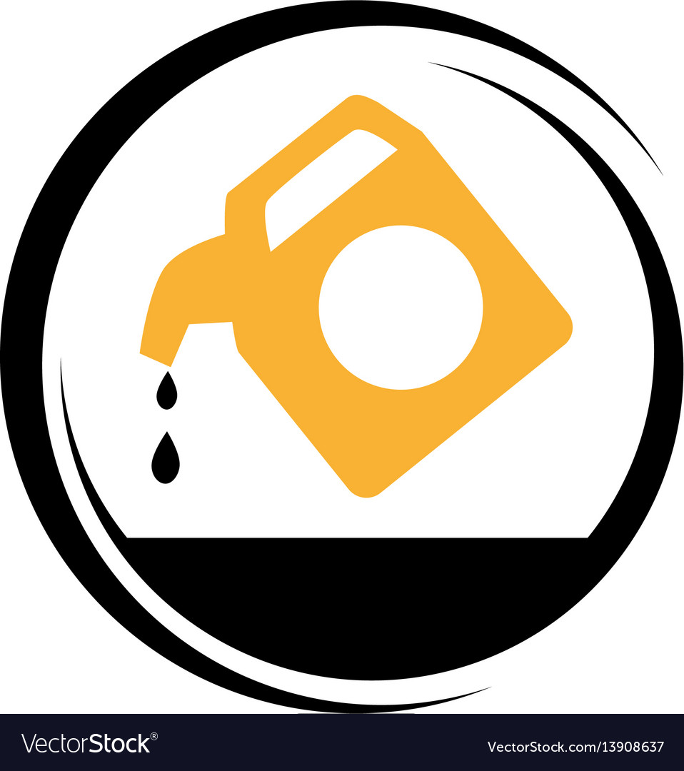 Circular frame with container of petroleum