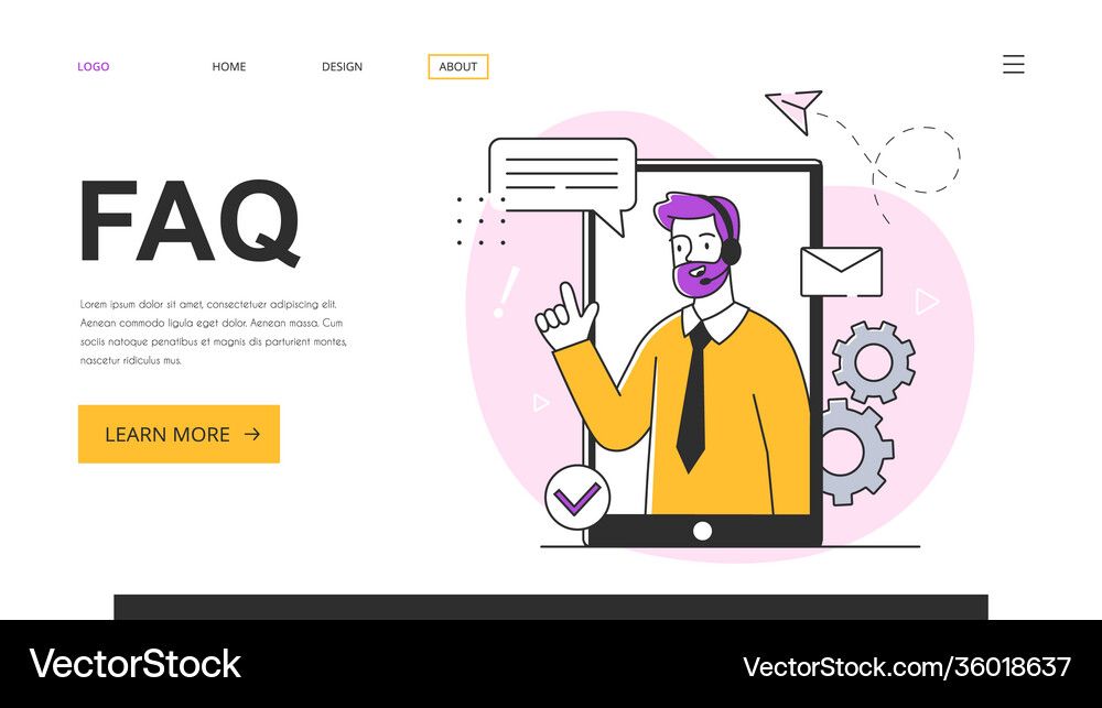 Customer service representative at work Royalty Free Vector