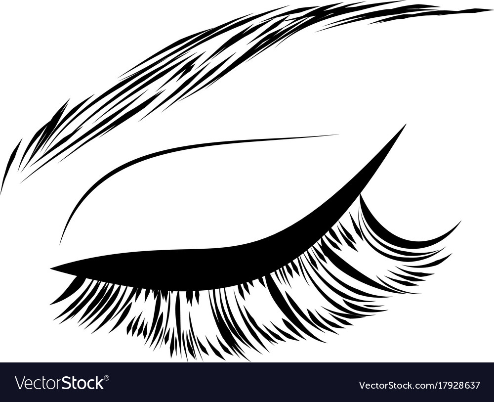 Female Closed Eye Drawing Royalty Free Vector Image