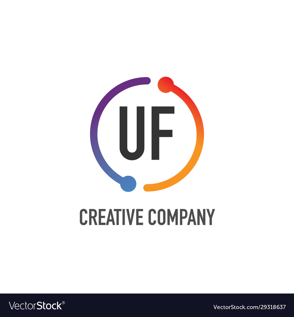 Ursprünglicher Buchstabe uf kreativer Kreis Logo Design