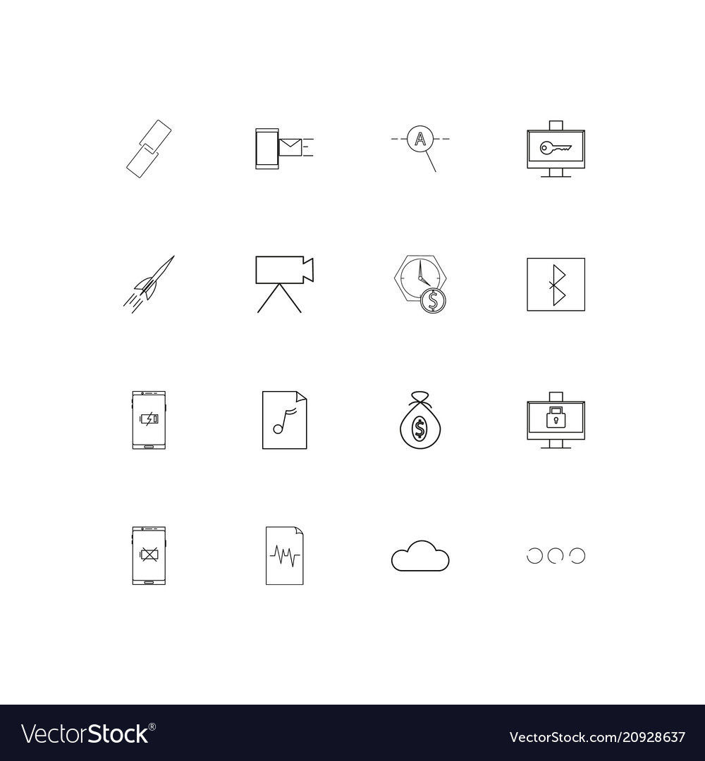 Internet of things linear thin icons set outlined