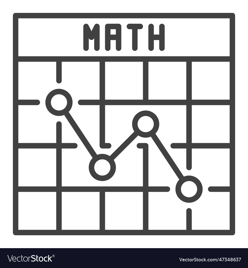 Mathematics falling graph concept line icon