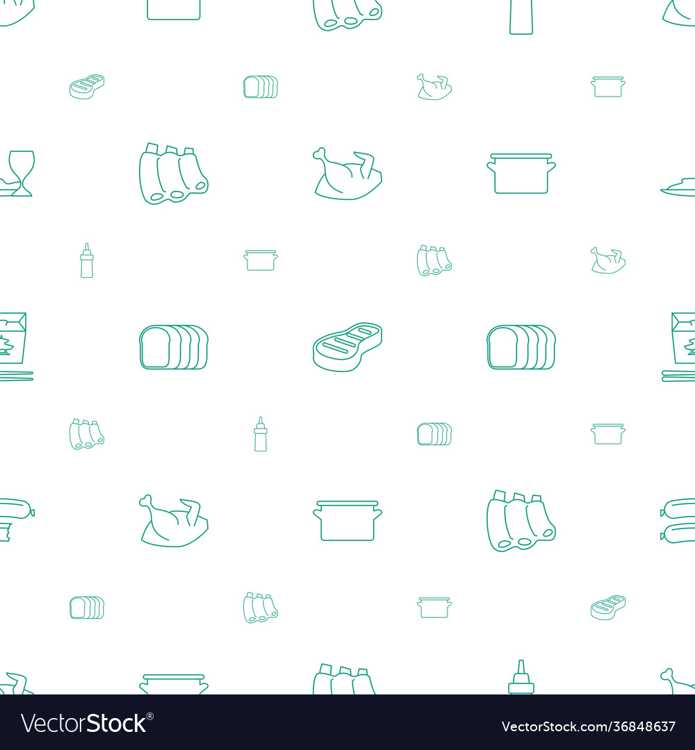 Meal icons pattern seamless white background