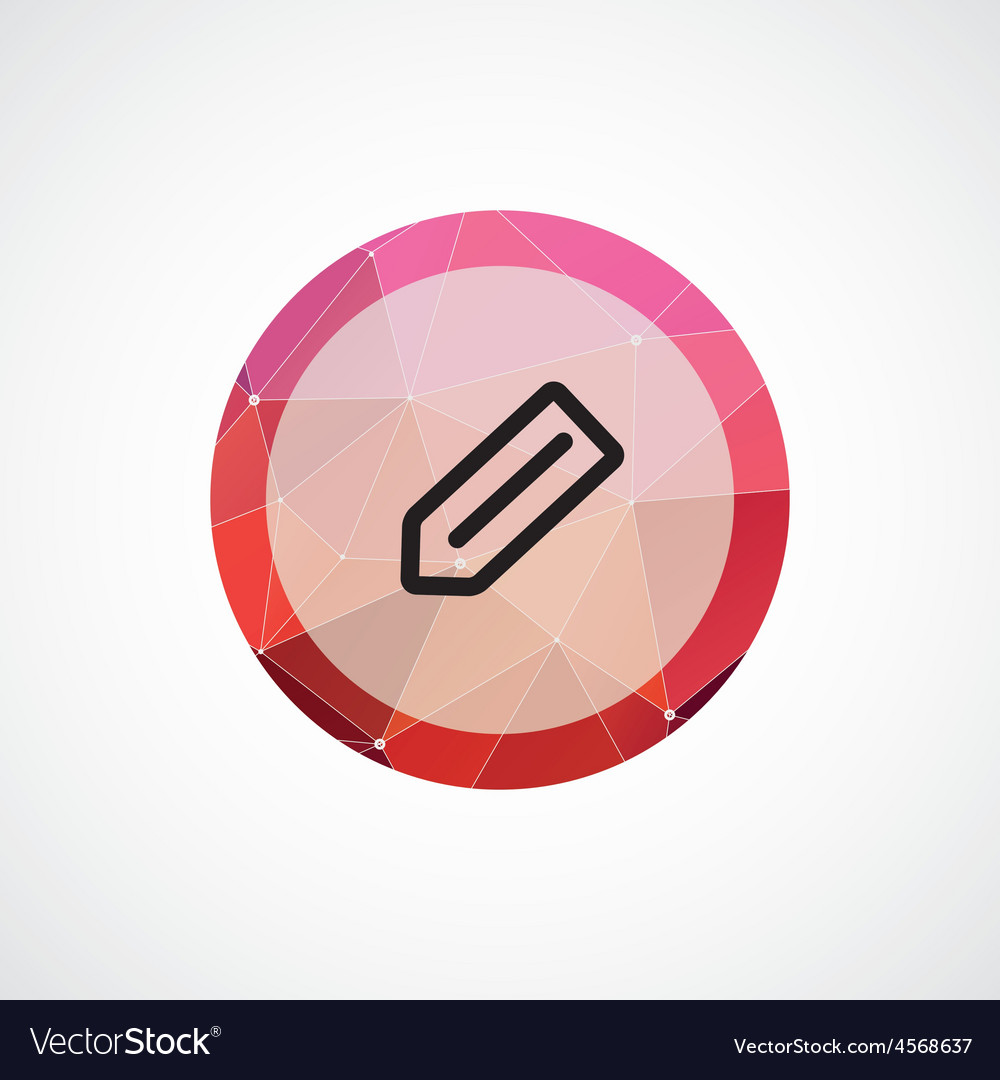 Pencil circle pink triangle background icon