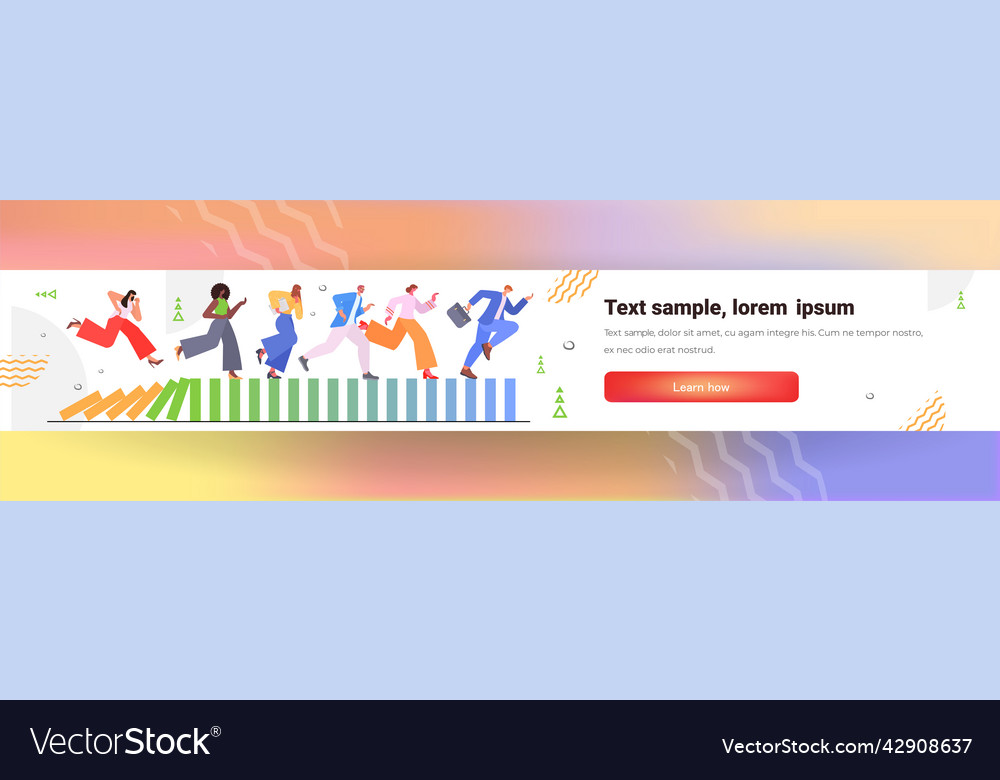 People running on falling dominos solving problem