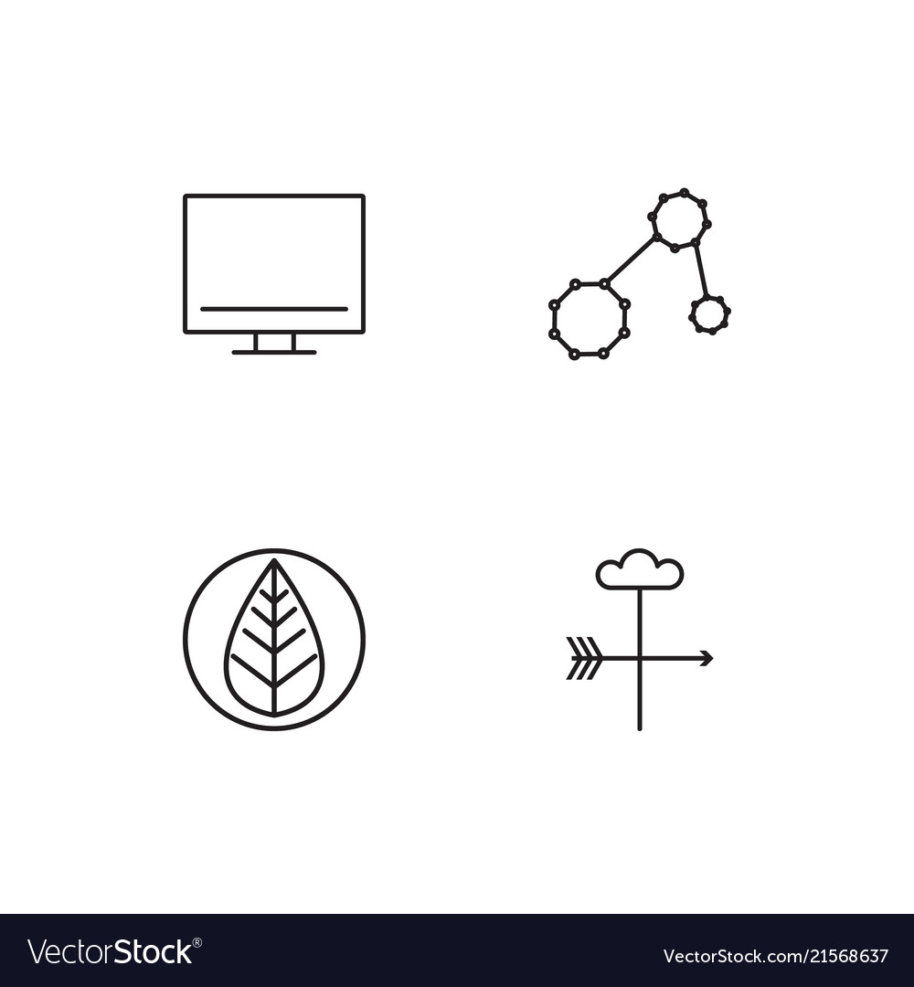 Science linear icons set simple outline